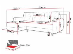 Hjørnesofa Memphis 139 (Poso 100)