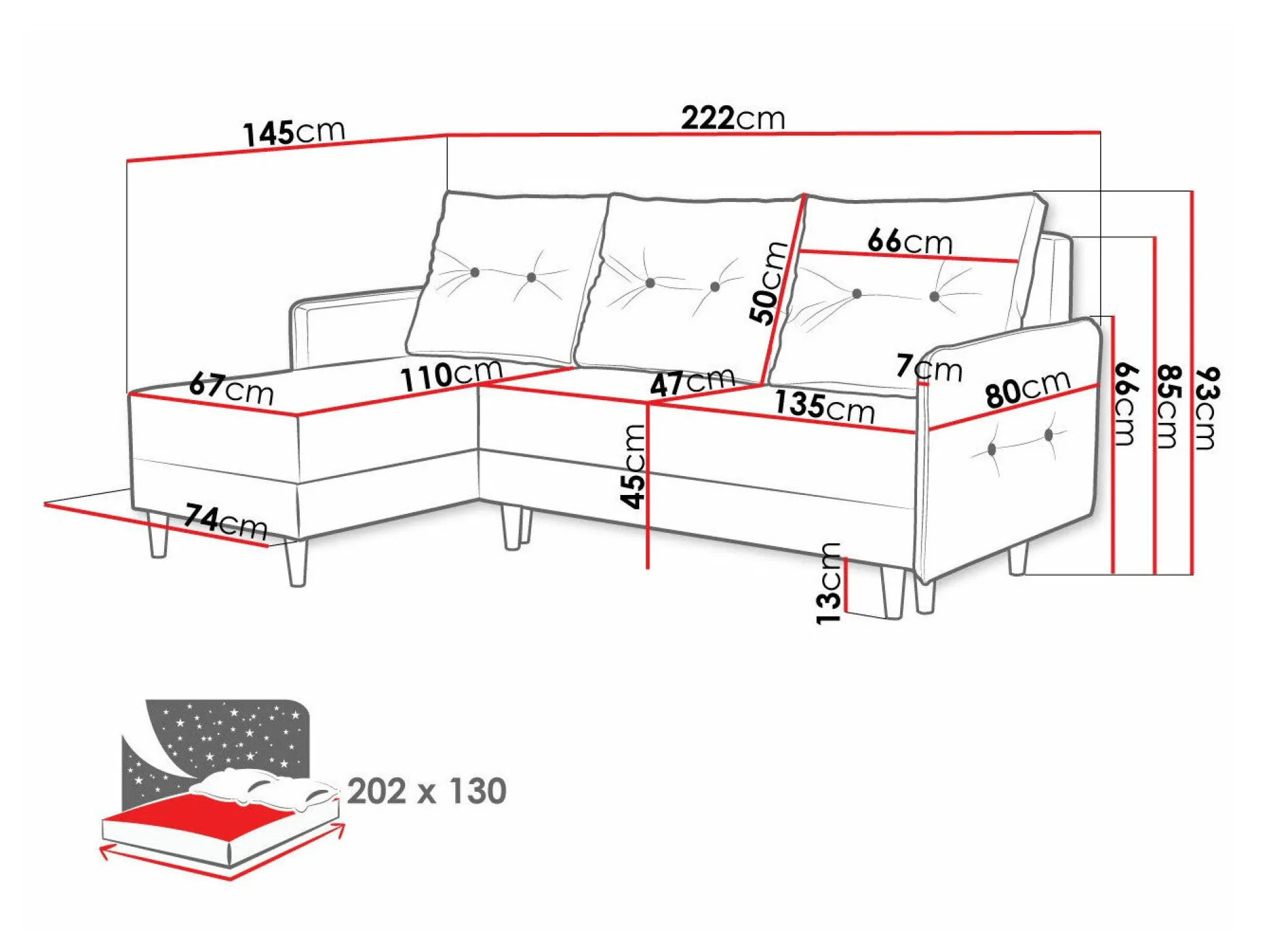 Hjørnesofa Muncie 101 (Lux 02)
