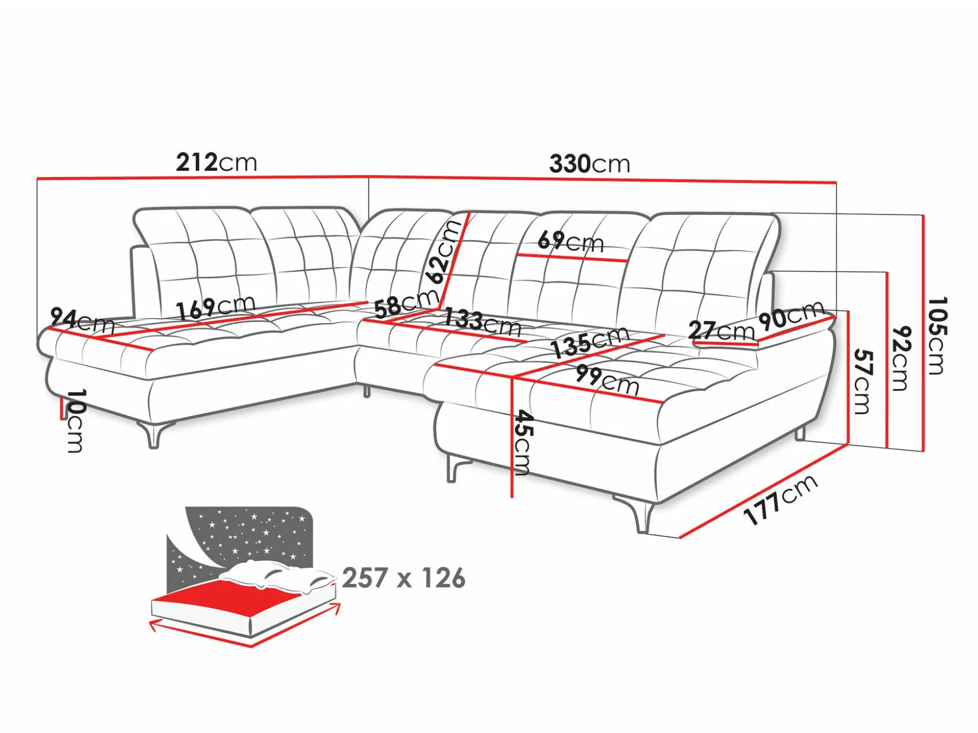 Hjørnesofa Sanford 100 (Neve 90)
