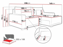 Hjørnesofa Sanford 106 (Paros 05)