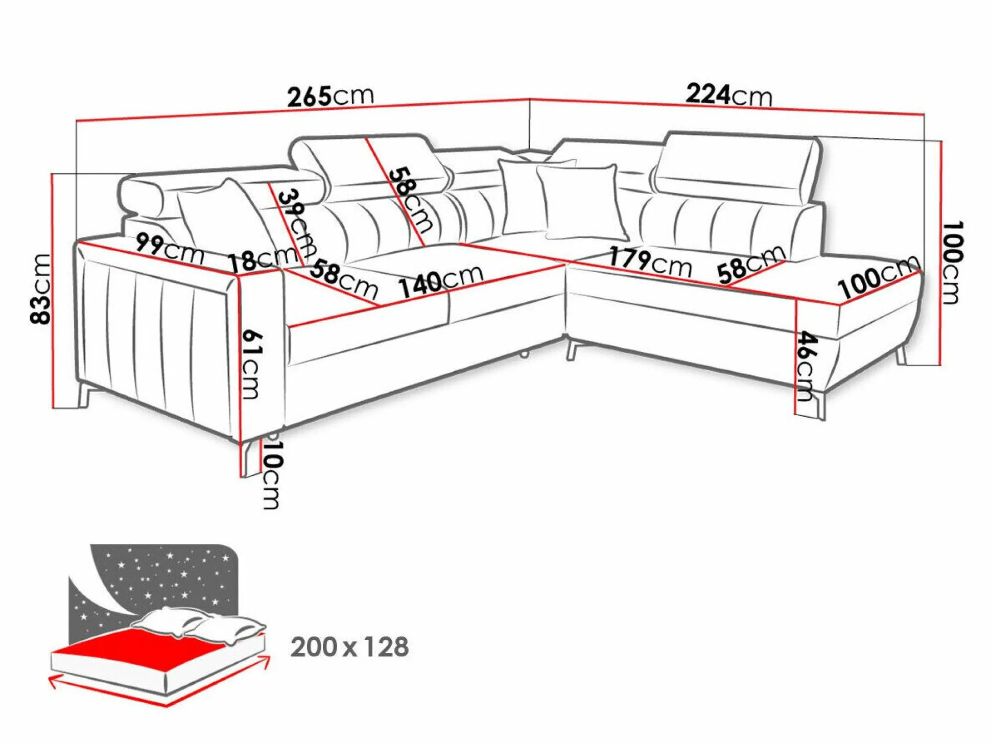 Hjørnesofa Sarasota 148 (Mono 231 + Botanical 36)