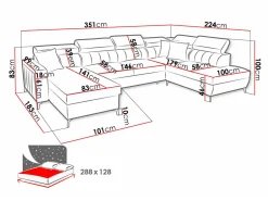 Hjørnesofa Sarasota 158 (Mono 231 + Botanical 36)