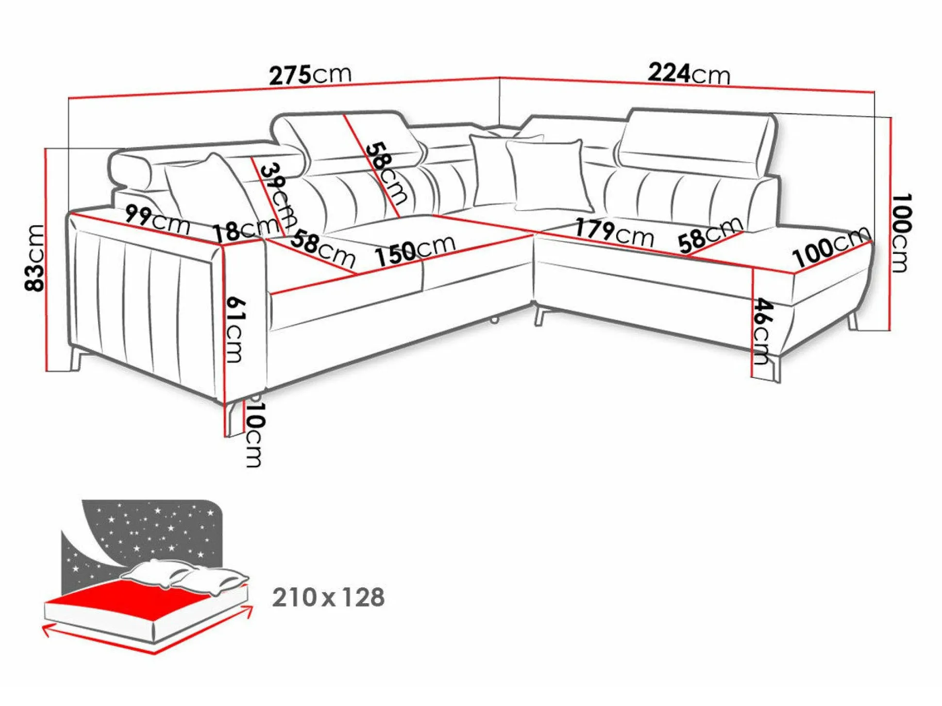 Hjørnesofa Sarasota 147 (Mono 231 + Botanical 36)