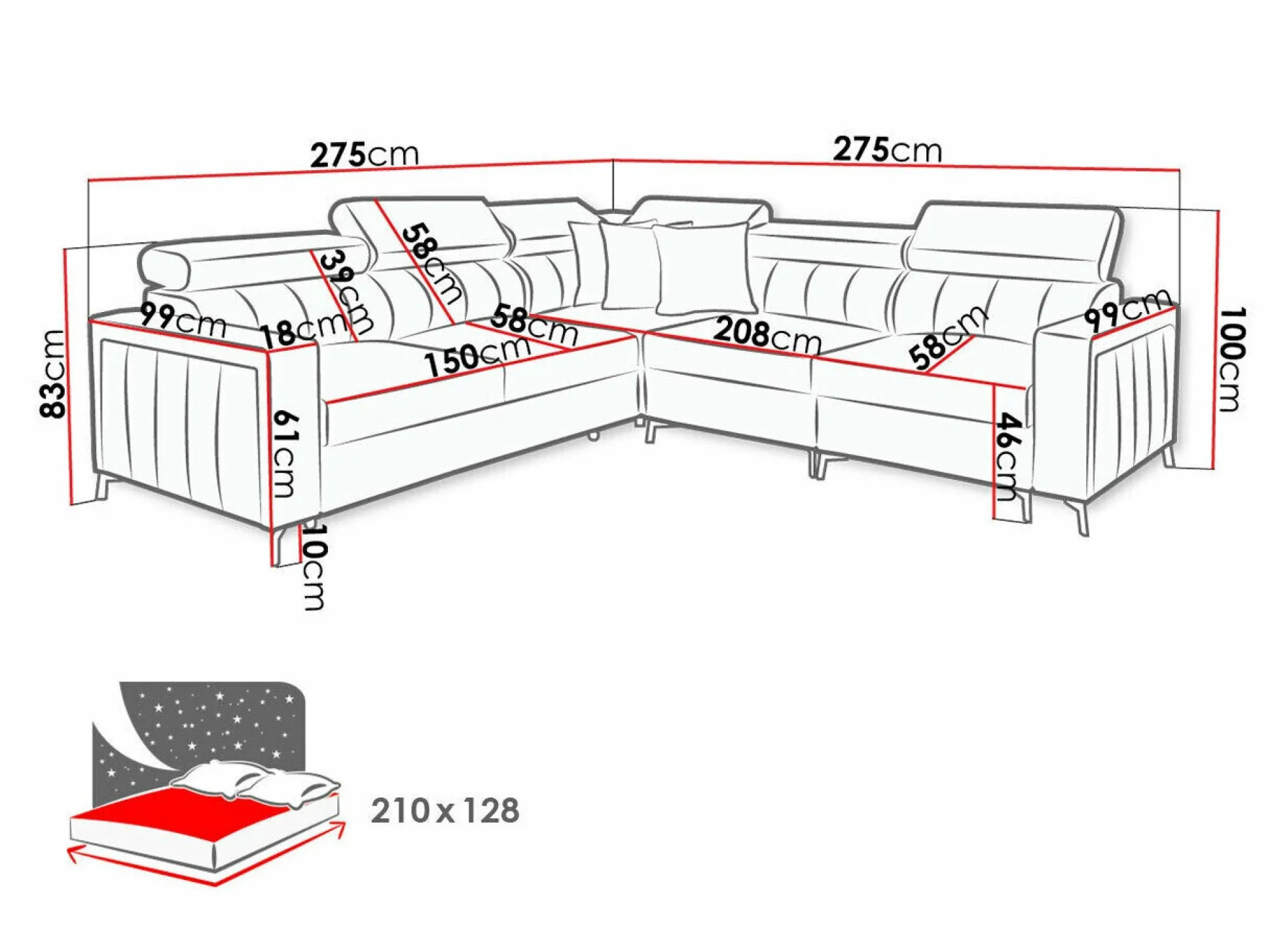 Hjørnesofa Sarasota 152 (Mono 244 + Botanical 36)