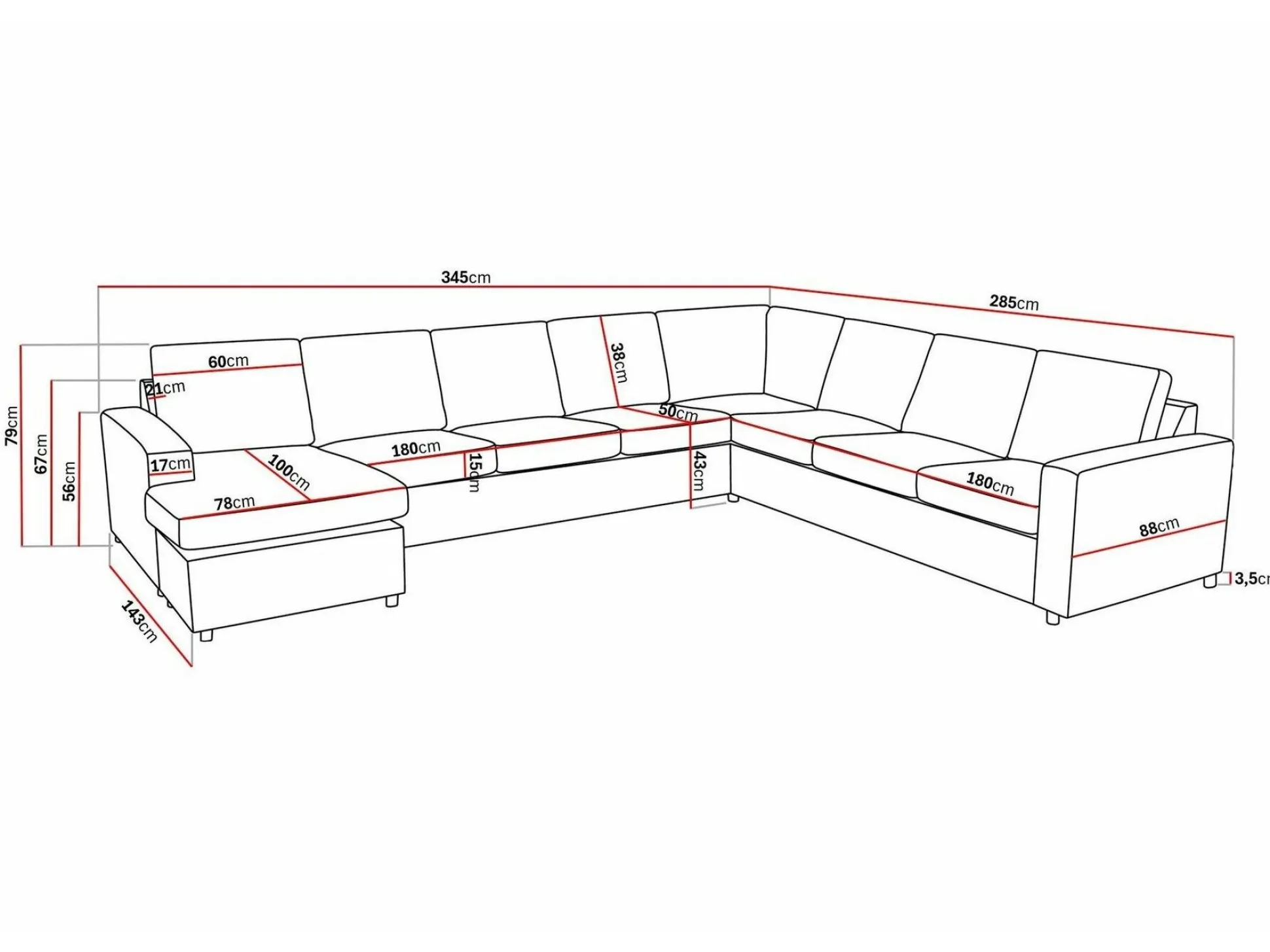 Hjørnesofa Scandinavian Choice Remavio 125 (Grå)