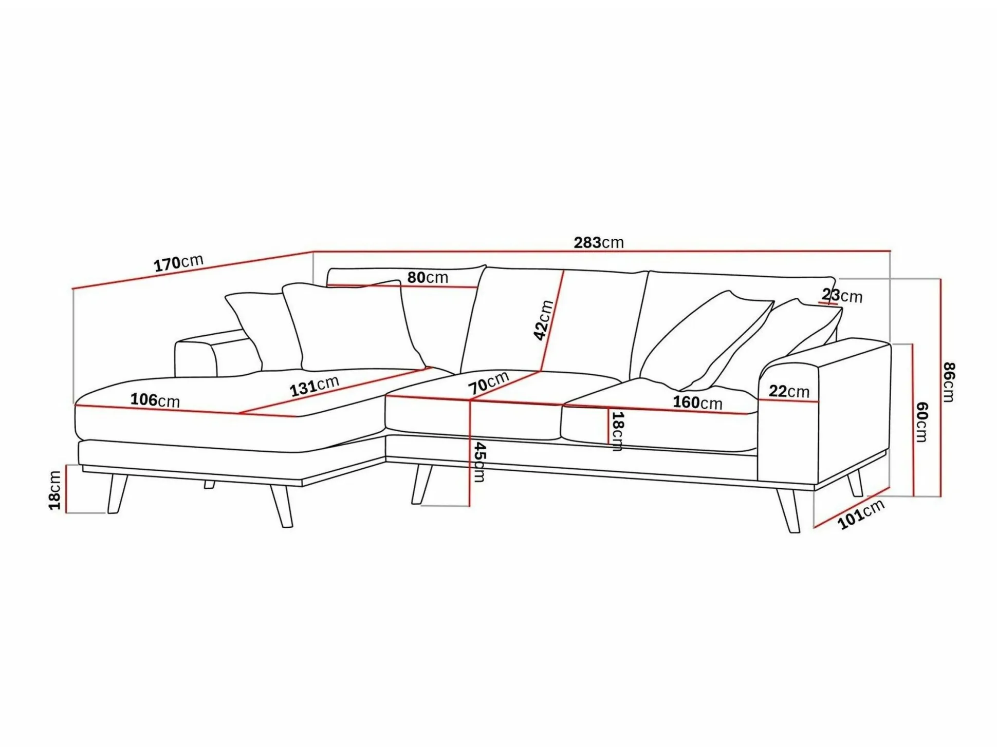 Hjørnesofa Seattle 216 (Silencio 06)