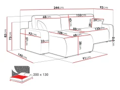 Hjørnesofa Shelton 102 (Poso 100)