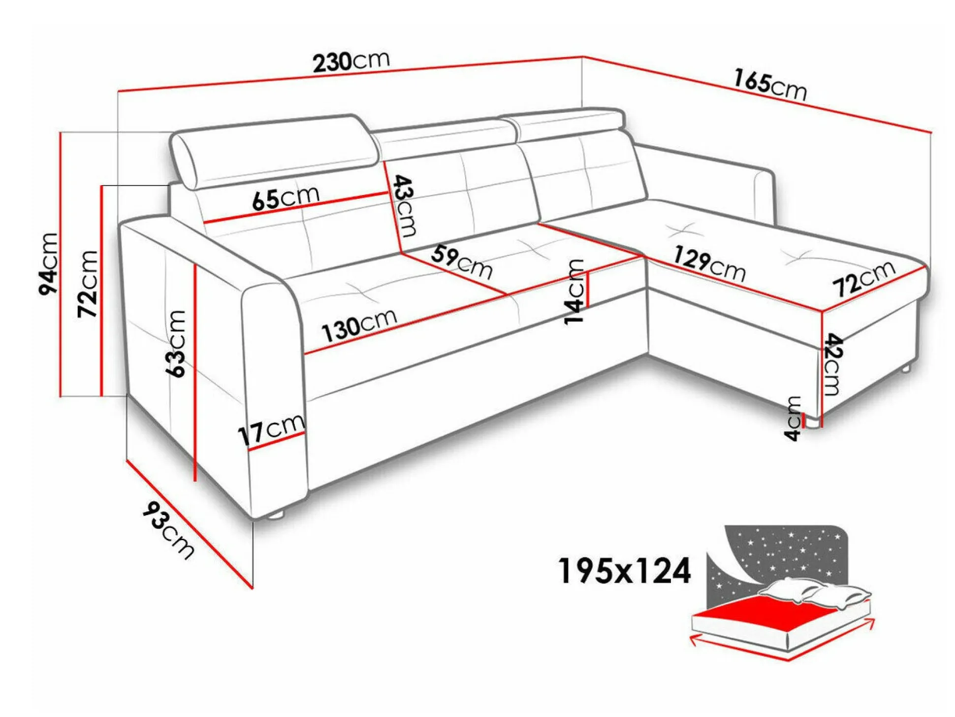 Hjørnesofa Temple 124