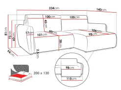 Hjørnesofa Temple 131 (Cruz 09)