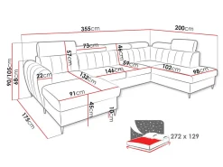 Hjørnesofa Temple 128 (Kronos 01)
