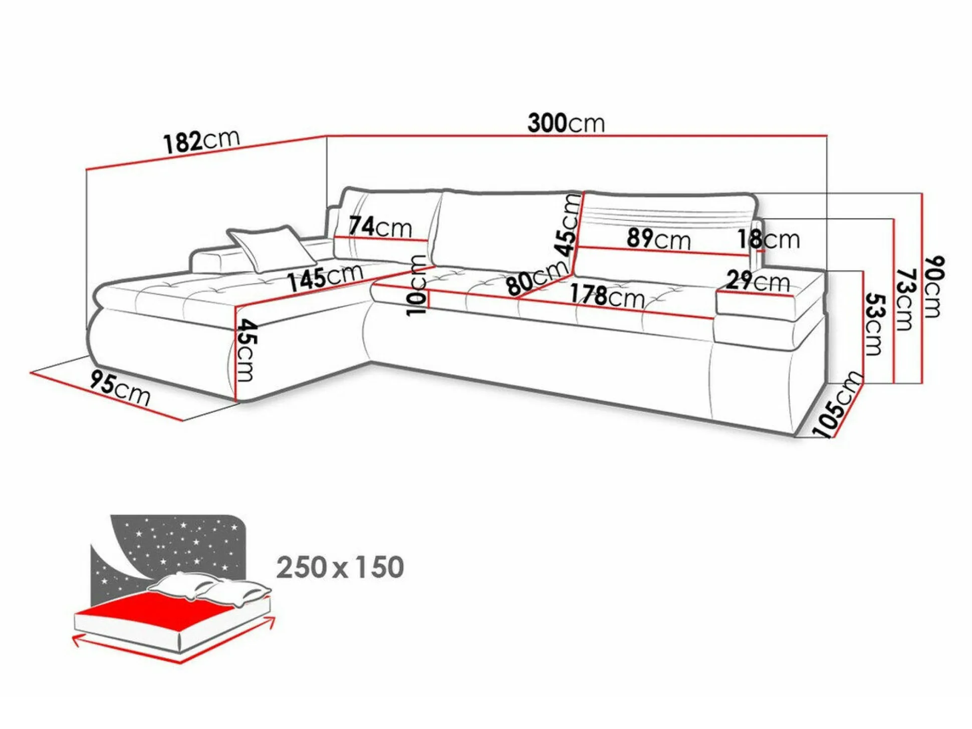 Hjørnesofa Temple 100 (Soft 066 + Lawa 02)