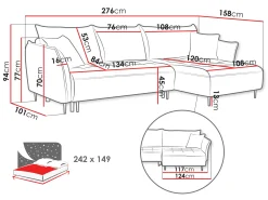 Hjørnesofa TrendyNest Cervon (Onega 02)