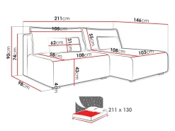 Hjørnesofa TrendyNest Fenestal (Tilia 11)