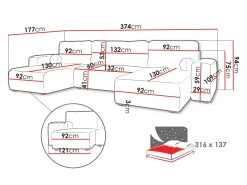 Hjørnesofa TrendyNest Piscor (Coral 80)