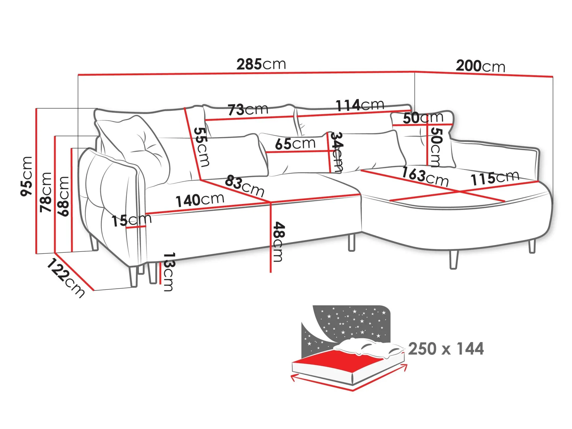 Hjørnesofa TrendyNest Prunal (Glow 01)