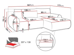 Hjørnesofa TrendyNest Strigina (Tilia 86)