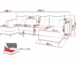Hjørnesofa Veldala 103 (Manila 02)