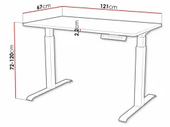 Hæve-sænkebord Charlotte 194 (Hvid + Sort)