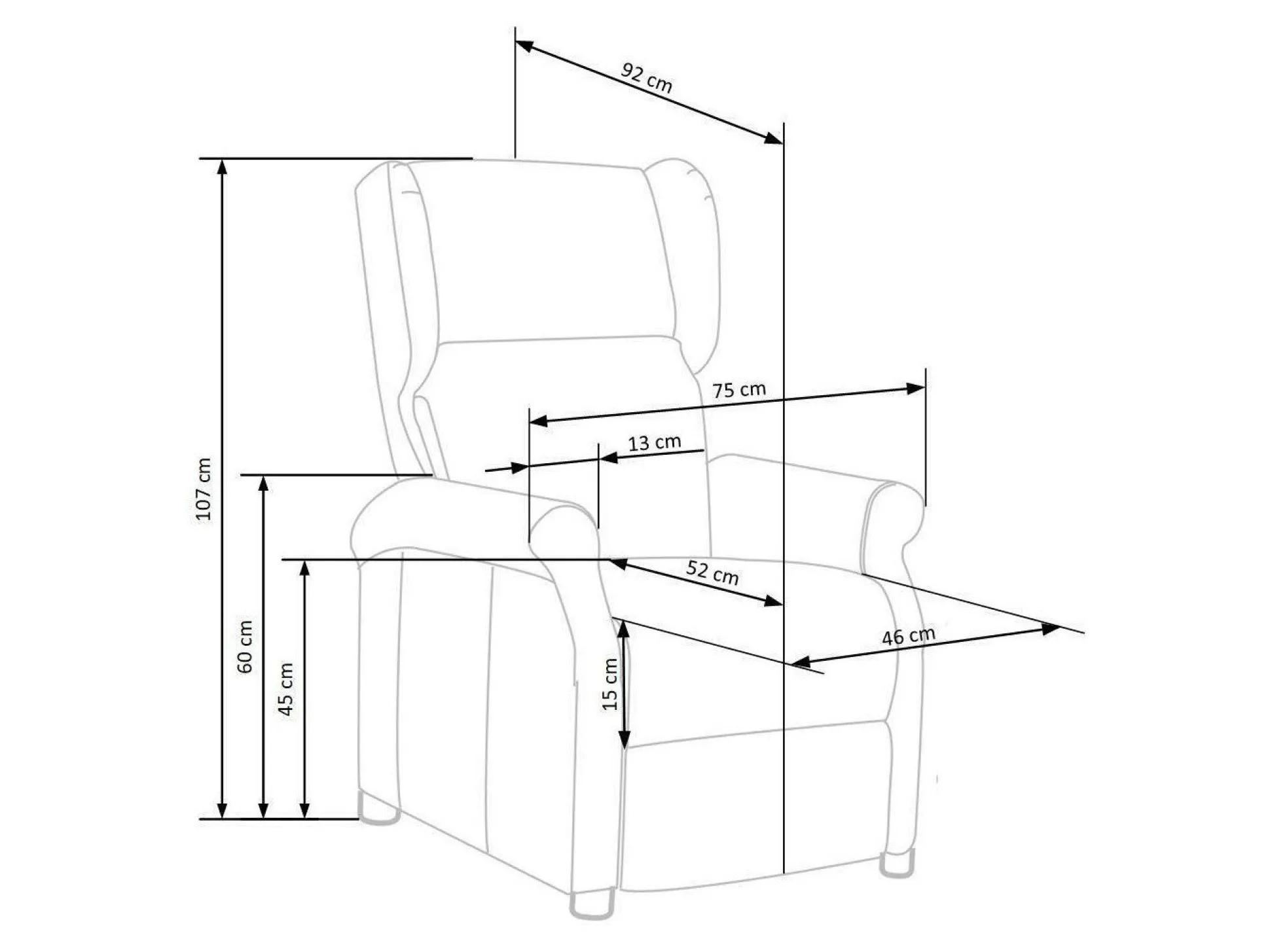 Hvilestol Houston 1029 (Grå)