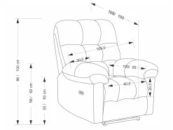 Hvilestol Houston 2080 (Grå)