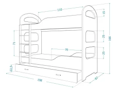 Køjeseng Aurora 115 (Blå)