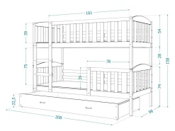 Køjeseng Aurora 107 (Grå)