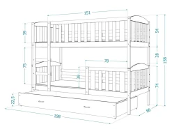 Køjeseng Aurora 105 (Hvid)