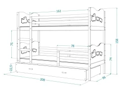 Køjeseng Aurora 112 (Hvid)