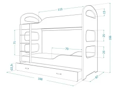 Køjeseng Aurora 114 (Hvid)