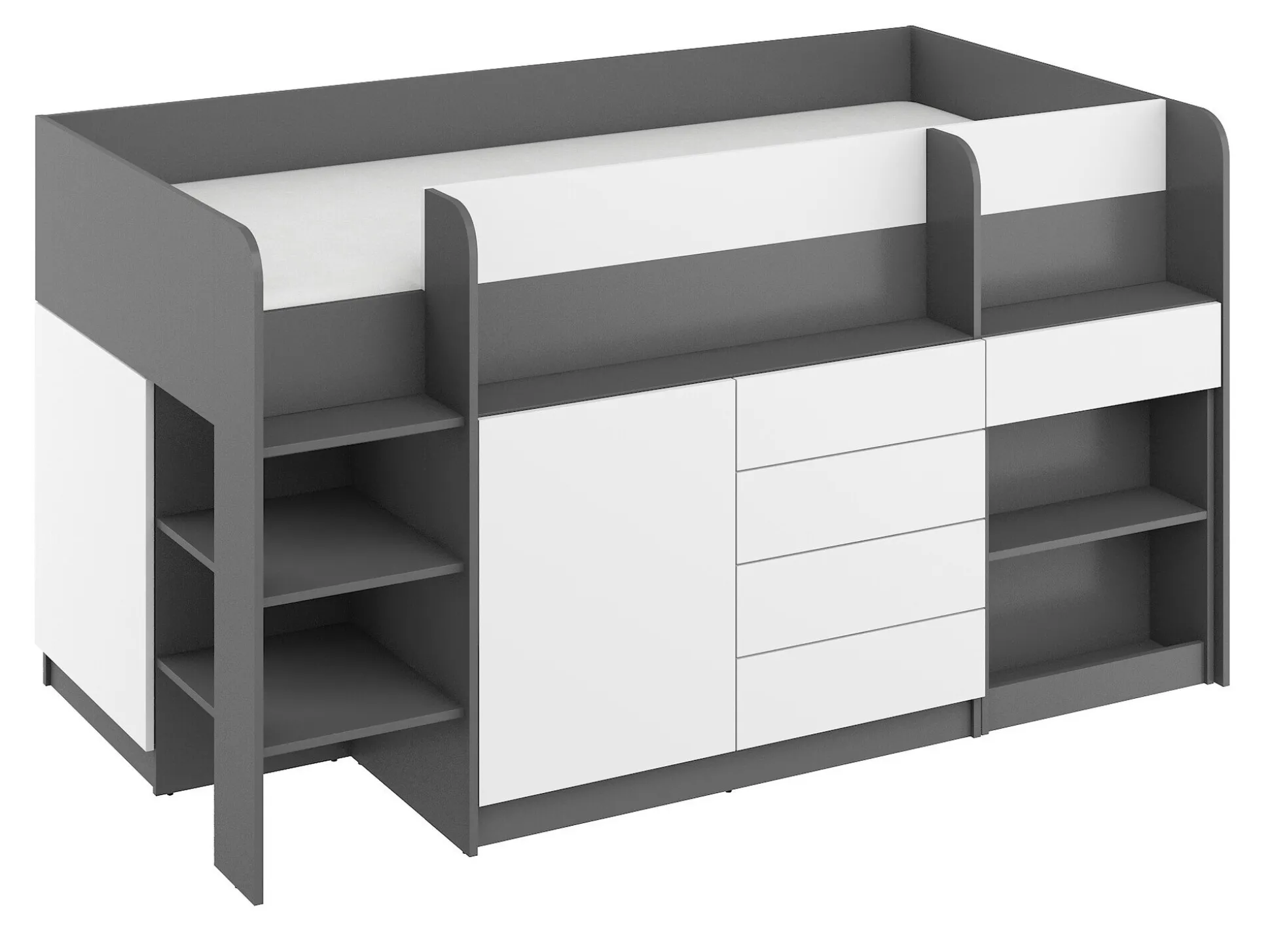 Køjeseng Gilroy 116 (Grafit + Hvid)