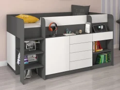 Køjeseng Gilroy 116 (Grafit + Hvid)