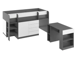 Køjeseng Gilroy 116 (Grafit + Hvid)