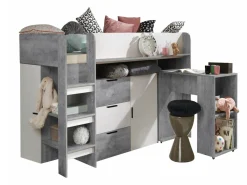 Køjeseng Hartford 363 (Beton + Hvid)