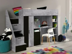 Køjeseng Hartford 365 (Beton + Sort)