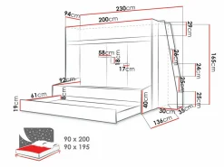 Køjeseng Hartford 357 (Hvid + Glansfuld hvid + Grå)