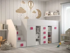 Køjeseng Hartford 366 (Hvid + Glansfuld hvid + Lyserød)