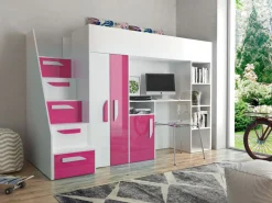 Køjeseng Hartford 192 (Hvid + Glossy pink + Glansfuld hvid)