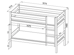 Køjeseng Ogden 163 (Antracit)