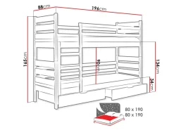 Køjeseng Ogden 100 (Hvid)