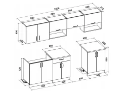 Køkkensæt Houston 858 (Glansfuld hvid + Sonoma eg)