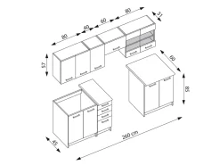 Køkkensæt Houston 1138 (Mørk eg)