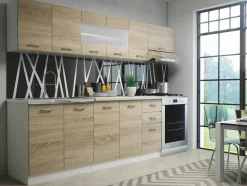 Køkkensæt Houston 1182 (Saingenma egetræ + Hvid + Beige)