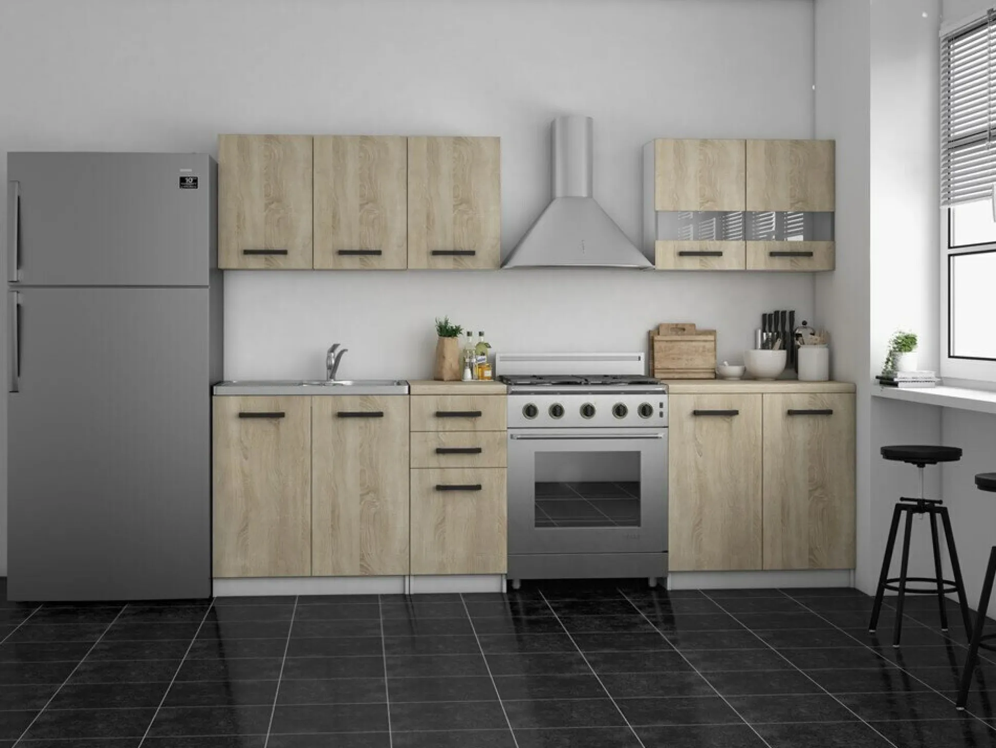 Køkkensæt Mandeville 240 (Sonoma eg)