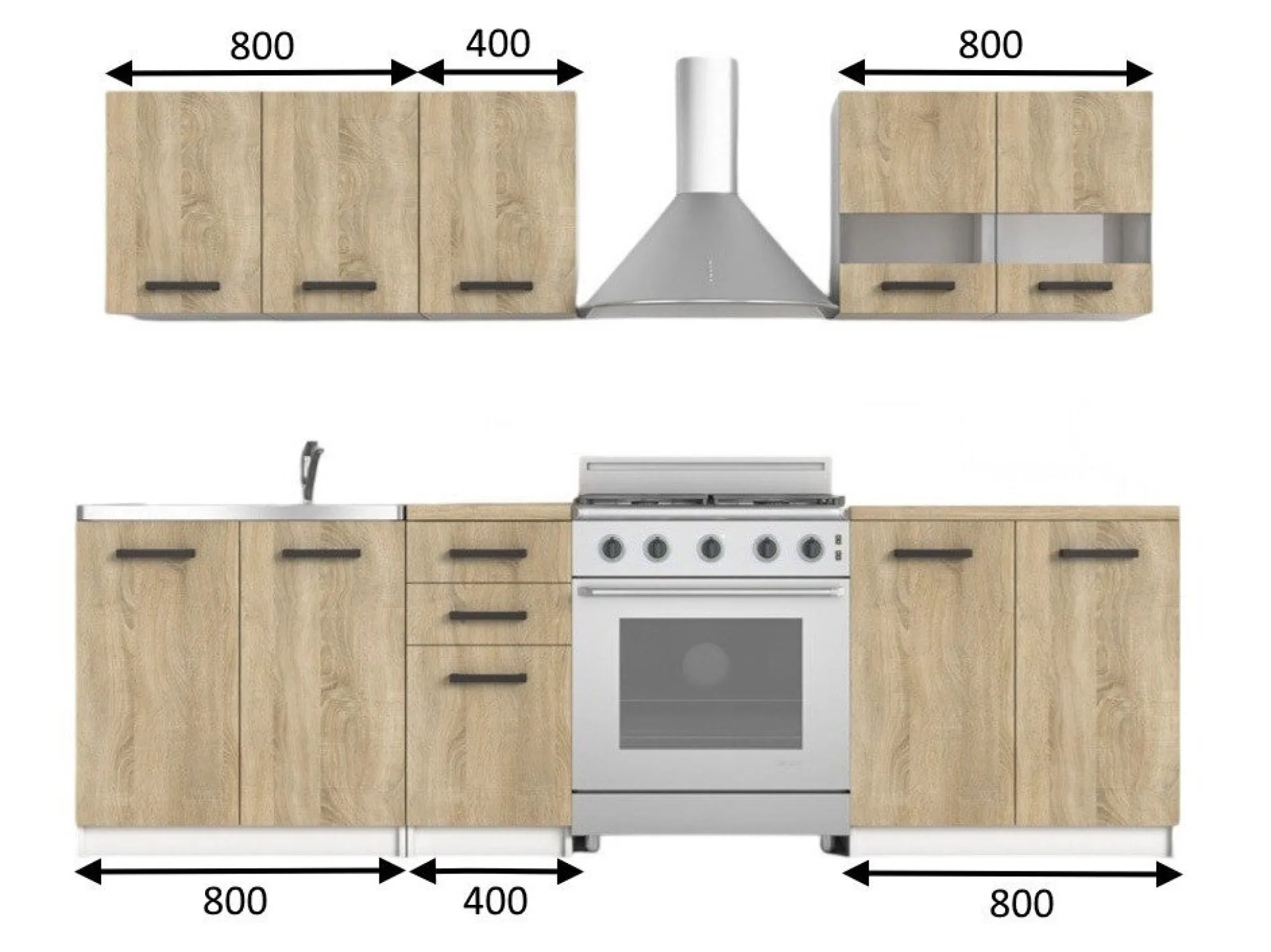 Køkkensæt Mandeville 240 (Sonoma eg)