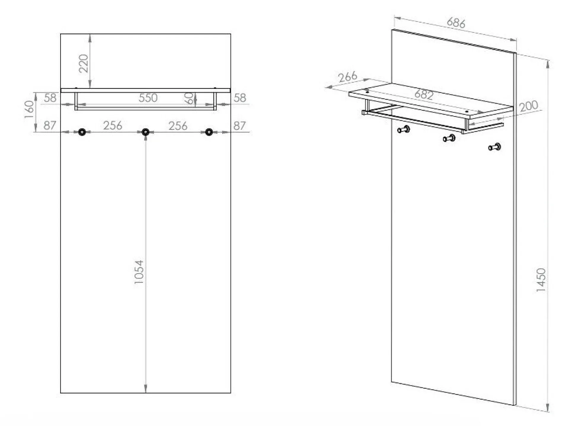 Knagerække Larnolo 123