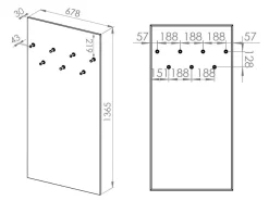 Knagerække Marmeli 121