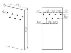 Knagerække Marmeli 120