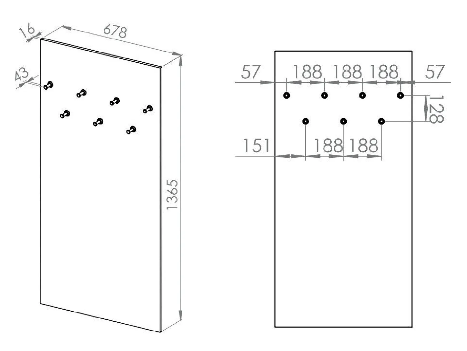 Knagerække Marmeli 120