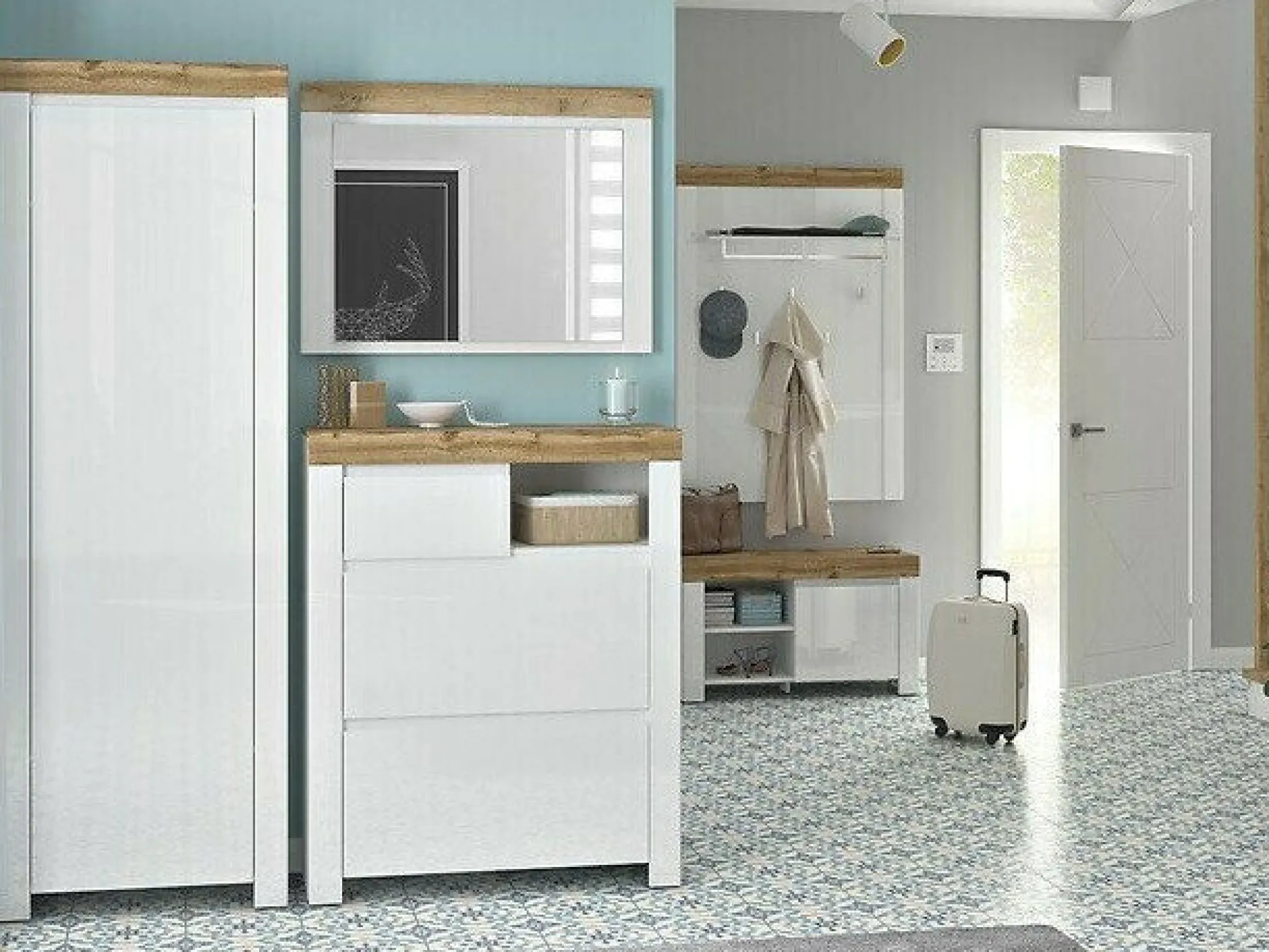 Knagerække Sonsoru 121 (Hvid + Wotan eg)