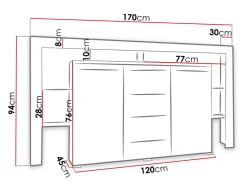 Kommode Aestas (Hvid + Blank sort)